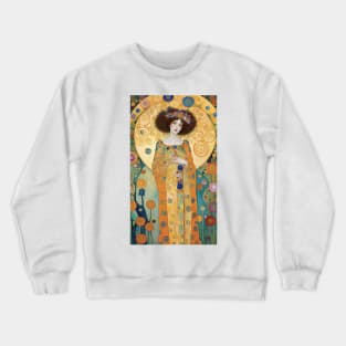 Gustav Klimt's Gilded Grace: Inspired Woman in Opulent Splendor Crewneck Sweatshirt